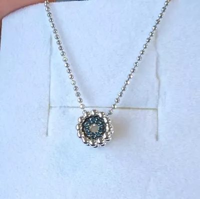 Links Of London Blue Diamond Effervescence Necklace Small Sterling Silver 925 • £39.80