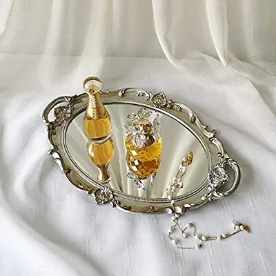  Oval Decorative Mirror Tray French Style Makeup Organizer Jewelry  • $29.05