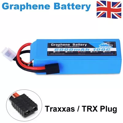 Yowoo 14.8V 6000mAh 4S 100C TRX Graphene Lipo Battery For RC Car Truck Buggy UK • £65.99