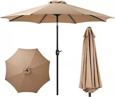 OLIXIS 9' Outdoor Patio Umbrella Market Yard Table Umbrella With 8 Sturdy Ribs • $50.39