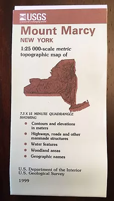 NOS Vintage Mt. Marcy Topographic Map 46 High Peaks Adirondacks Hiking 46er 1999 • $24.95