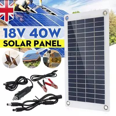 £21.09 • Buy 12V 40W Dual Double USB Flexible Solar Panel Battery Charger Kit For Boat Car △
