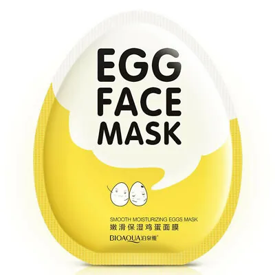 Egg Facial Mask Smooth Moisturizing Oil Control Shrink Pores Whitening Face Mask • £2.99