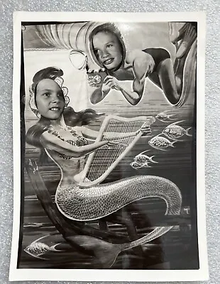 Photo Booth Mermaid Diver Cut Outs 1950’s Photograph 5 X 7 Carnival Photobooth • $13.14