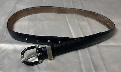 Vintage Yves Saint Laurent Womens Sz ( 30 ) Black Leather 1 “ Belt  • £48.34