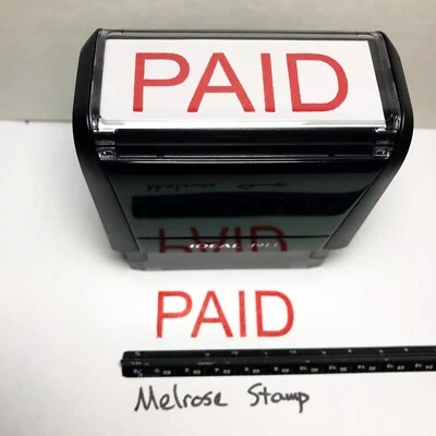 $12.95 • Buy Paid Rubber Stamp Red Ink Self Inking Ideal 4913 Large