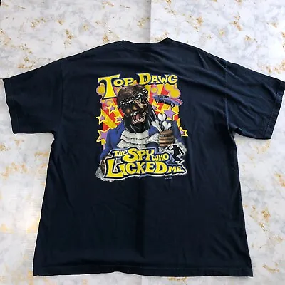 VTG Top Dawg Shirt Men's 2XL Blue Cotton AAA Rottweiler The Spy Dog Agent Y2K • $29.75
