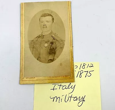 Cabinet Card Antique Photo Ragusa Italy Italian Soldier 2.5x4 • $9.99