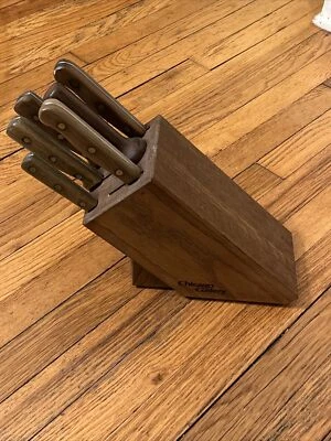 $34.95 • Buy Vintage CHICAGO CUTLERY 6 Piece Chef's Knife Set W/Block Made In USA