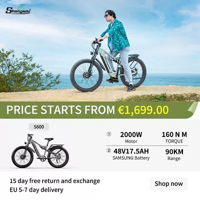 26  Daul Motor 2000W Electric Bikes Full Suspension E-Bike 7-Speed Fat Tyre MTB • $1699