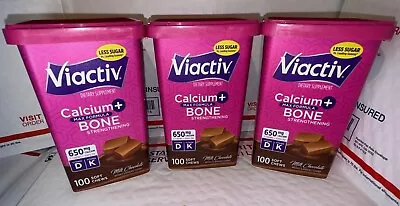 3X Viactiv Calcium Plus Vitamin D K Soft Chews Milk Chocolate 300 EX:11/24 &5/25 • $42.99