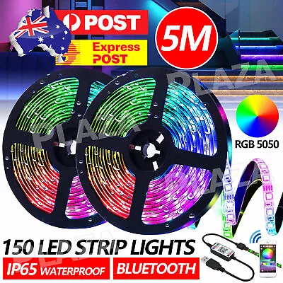$12.85 • Buy Bluetooth 5M LED Strip Lights 5050 RGB 5V USB Color Changing TV PC Back Light
