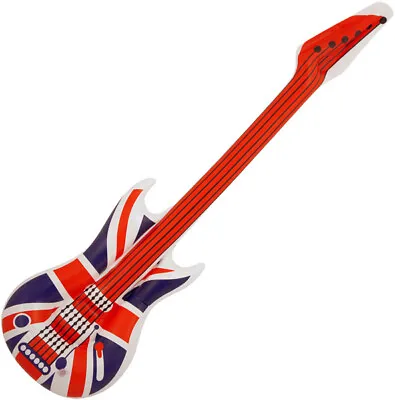 Inflatable Guitar Union Jack Fancy Dress Prop Blow Up British Rock Party Flag • £3.45