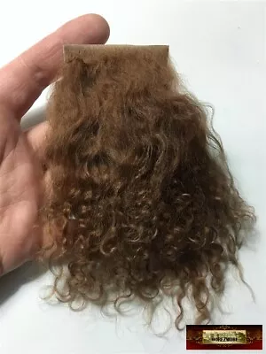 M01338-FS MOREZMORE Tibetan Lamb Fur Mini Sample 2x2 GOLDEN BROWN Doll Hair • $8.65