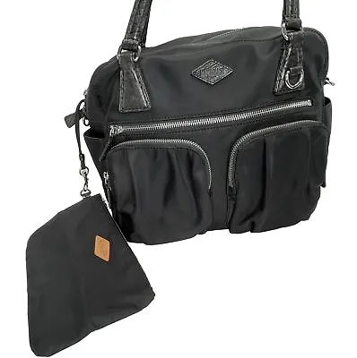 MZ WALLACE Large Roxy Bag Black Shoulder Bag Purse W Zip Cosmetic Pouch • $110