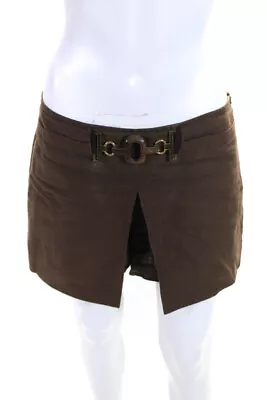 Milly Of New York Womens Brown Linen Layered Embellished High Rise Shorts Size 6 • $42.69