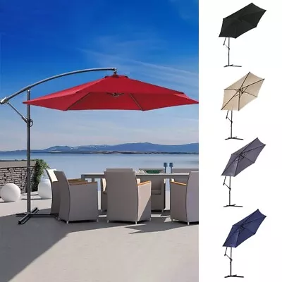 3 M Garden Beach Patio Tilt Umbrella Parasol Sun Shade UPF UV Protection Tilting • £59.99