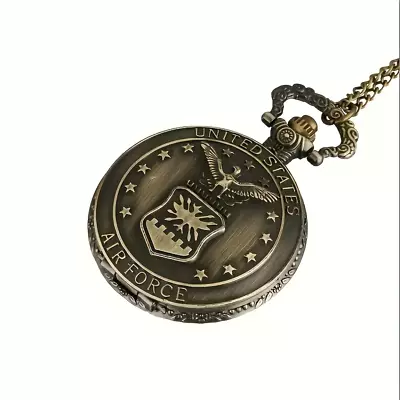 United States Air Force Pocket Watch With 31.5  Chain For Men Women • $7