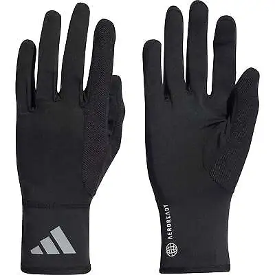 Adidas Unisex AeroReady Running Gloves - Black • £24.99