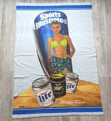 Vintage 1999 Rebecca Romijn Miller Lite Sports Illustrated Towel Banner 45 X65  • $74.95