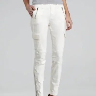 J Brand Maverick Cargo Skinny Jeans In  Vintage Creamy White  Size 27 NWOT $279 • $110