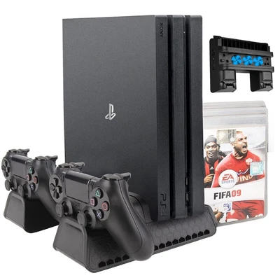 $30.98 • Buy For PS4 Slim/Pro Stand Charging Dock Cooling Fan Controller Dual Charger Station