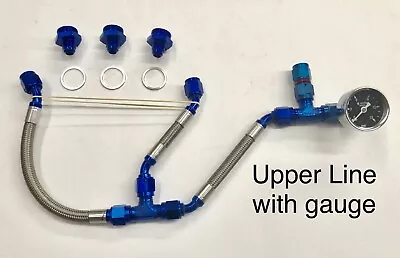 Mopar Six Pack Braided Upper Fuel Line Kit - Blue  - With Gauge • $190