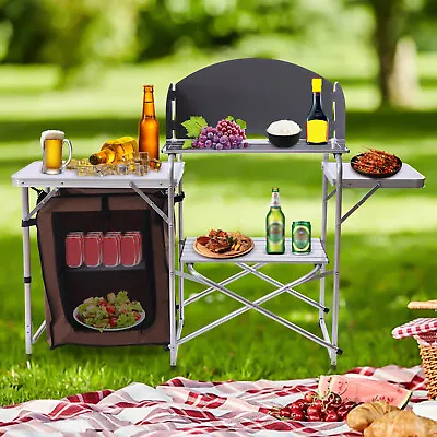 Xh14645 Folding Design Camping Kitchen Station Outdoor Kitchen Station For Bbq • $80.75