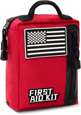 103-PC First Aid Kit With Medical Supplies And Emergency Survival Tools (RED) • $27.17