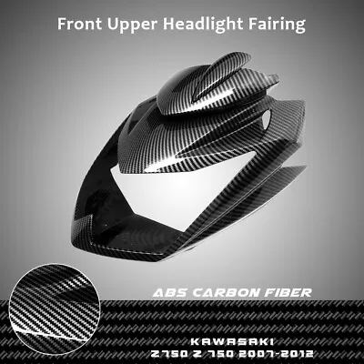 Front Upper Headlight Fairing Carbon Fiber Fit Kawasaki Z750 Z 750 2007-2012 • $141.42