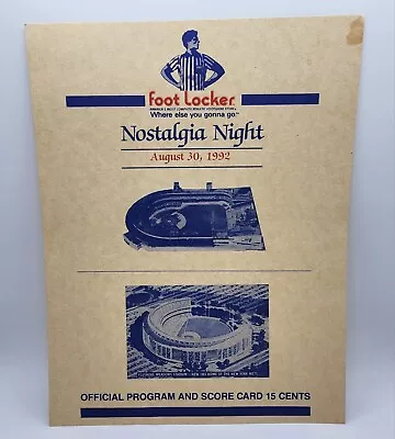 Vintage NY METS Nostalgia Night Program Scorecard Vs. Reds-8/30/92-SHEA-EX+ NICE • $19.99