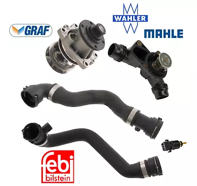 OEM Water Pump Thermostat Upper Lower Hose Temperature Sensor 5pc For BMW E39 5 • $159.78