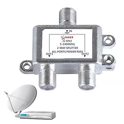 TV Coaxial Cable Splitter 2-Way Coaxial Cable Splitter 5-2400 MHz FOR TV Antenna • £7.09