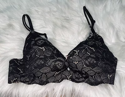 Victorias Secret 34B Secret Embrace Push Up Bra Black Cheetah Print Underwire • $22.49