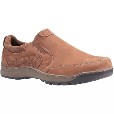 Mens Hush Puppies Jasper Casual Slip On Smart Leather Shoes Sizes 6 To 15 • £38.99