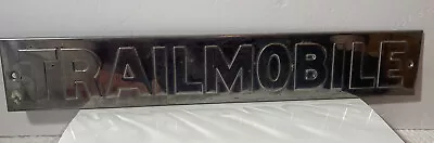 Vintage Trailmobile Rv Travel Trailer Emblem Sign Name Emblem Original Metal • $100