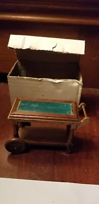 UNUSED CONCORD MINIATURES VINTAGE DOLLHOUSE MINIATURE TEA CART In Box Glass Wood • $29.99