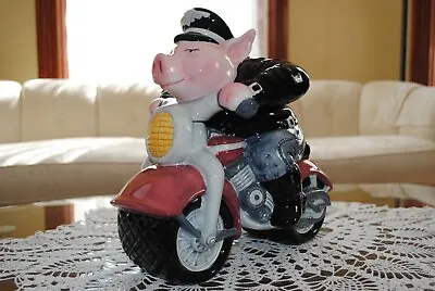 Impressive Clay Art Road Hog  Motorcycle Cookie Jar • $58