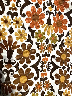 Vintage Retro 60s Scandi Flower Tablecloth Fabric Panel Zimone By Bernard Wardle • £40