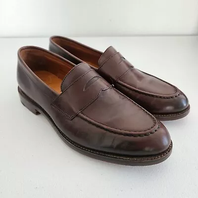 J Crew Ludlow Penny Loafers Mens 9.5D Cigar Brown Genuine Leather Slip On Formal • $49.97