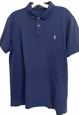 Ralph Lauren Mens Blue Polo Shirt Size Large Excellent Condition  (Genuine) • $15