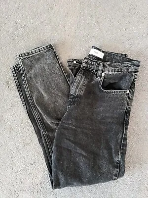 MANGO Mom Jeans Size UK6 Grey/black • £6.42