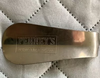 Vintage 1960’s Penney’s  Always First Quality  Metal Advertising Shoe Horn • $4.99