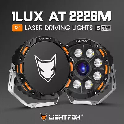 Lightfox 9  Osram Laser LED Driving Lights Black Round Offroad Truck SUV 4x4 • $519.95