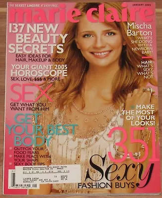 January 2005 Marie Claire Magazine Mischa Barton Volume 12 Issue 1 • $4