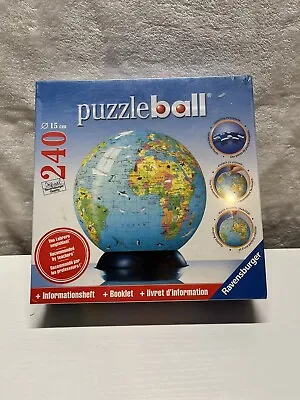 $14 • Buy Ravensburger PuzzleBall 3D Globe Jigsaw 6  Puzzle 240 Pcs W/ Base New 2009