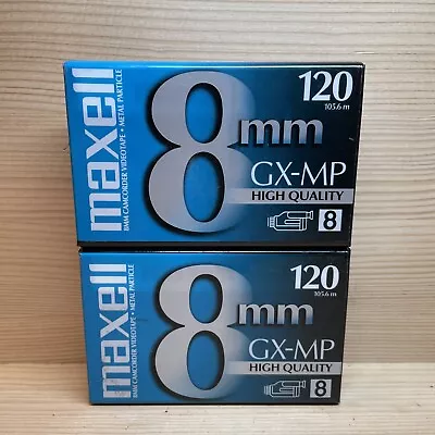 2 Pack MAXELL 8 Mm GX-MP Camcorder Video Tape 8mm 120 High Quality New  • $19.95