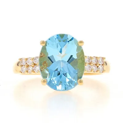 H. Stern Aquamarine & Diamond Ring - Yellow Gold 18k Oval 3.91ctw • $4799.99