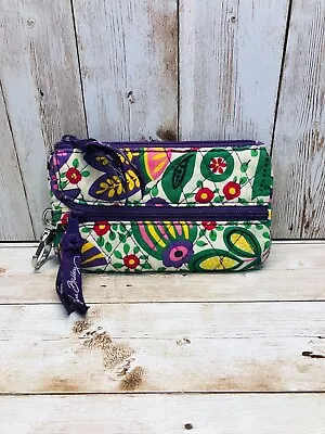 Vera Bradley One For The Money Viva La Vera Kiss Closure Wallet Clutch • $9.95