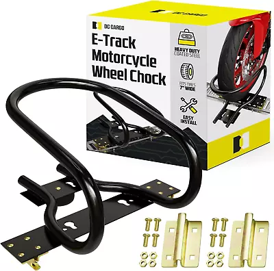 E-Track Motorcycle Wheel Chock | Upright Hold Bike Tire Wedge For Garages And T • $96.90